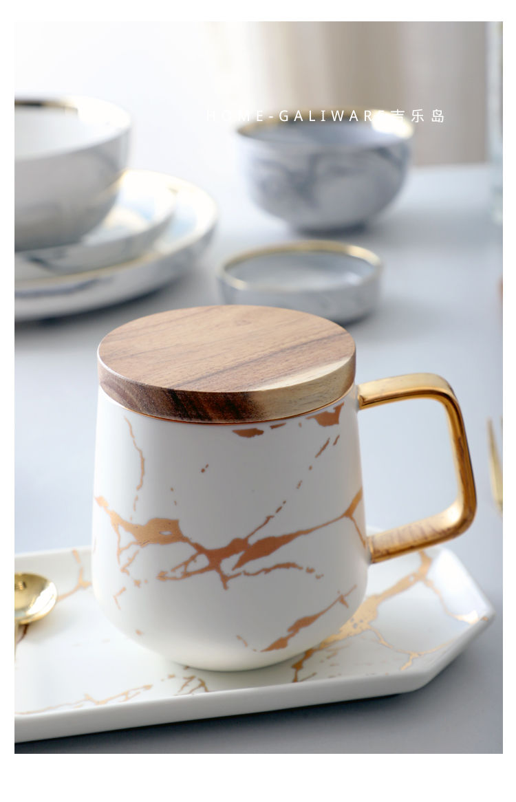 New Nordic Luxury Coffee Cup Instagram, High Temperature Resistant, High Aesthetic Value, High Grade, Personalized Couple Marble