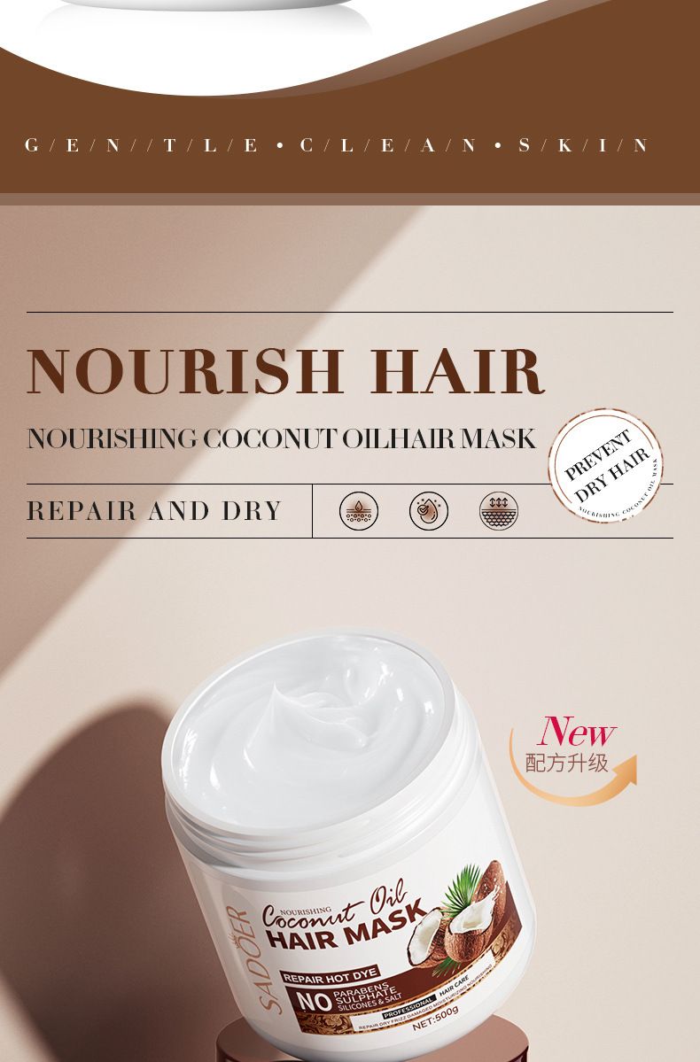 Milk Fragrant Coconut Hair Conditioner Coconut Milk Flavor Hair Mask SADOER improves restlessness, nourishes softness, smoothness, and has a large capacity of 500g