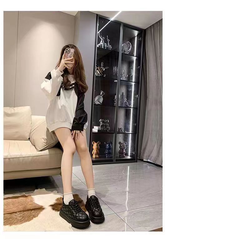 [Over 17,000 sold] Cotton shoes for women in winter, high-end plush insulation, thick diamond grid anti slip sponge cake, thick sole, oil resistant bread, student white shoes