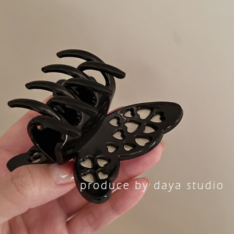 [Over 26,000 sold] Super Immortal Retro French Acrylic Butterfly Claw Clip Sweet and High end, Unique Design, Temperament, Shark Claw Top Clip