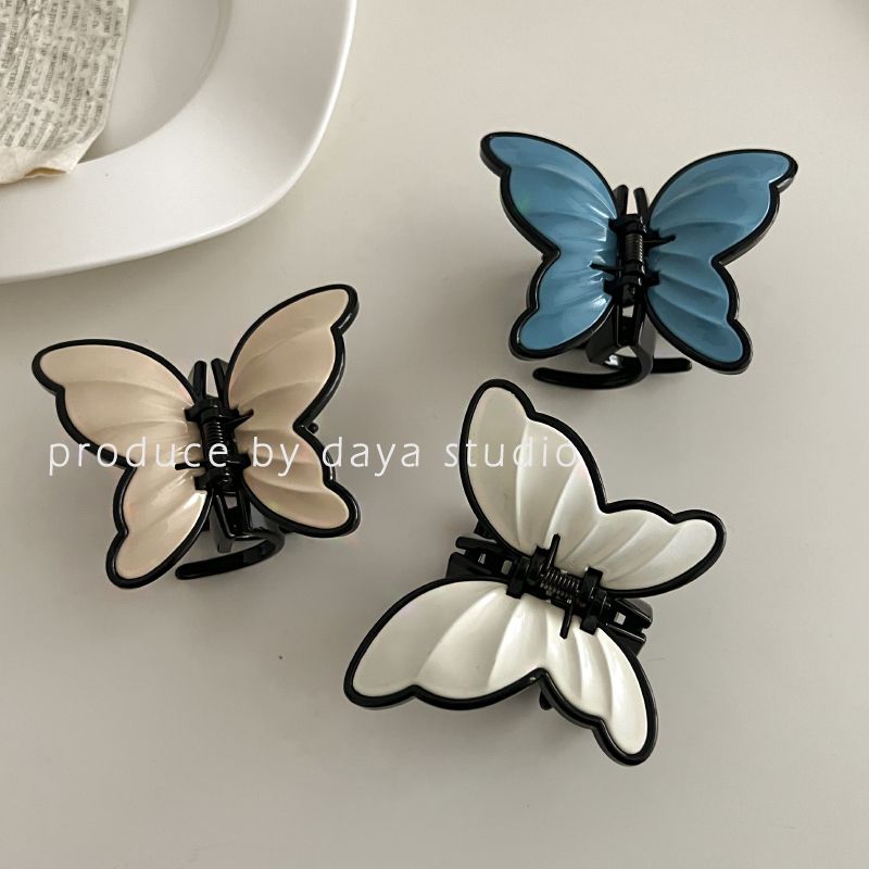 [Over 26,000 sold] Super Immortal Retro French Acrylic Butterfly Claw Clip Sweet and High end, Unique Design, Temperament, Shark Claw Top Clip