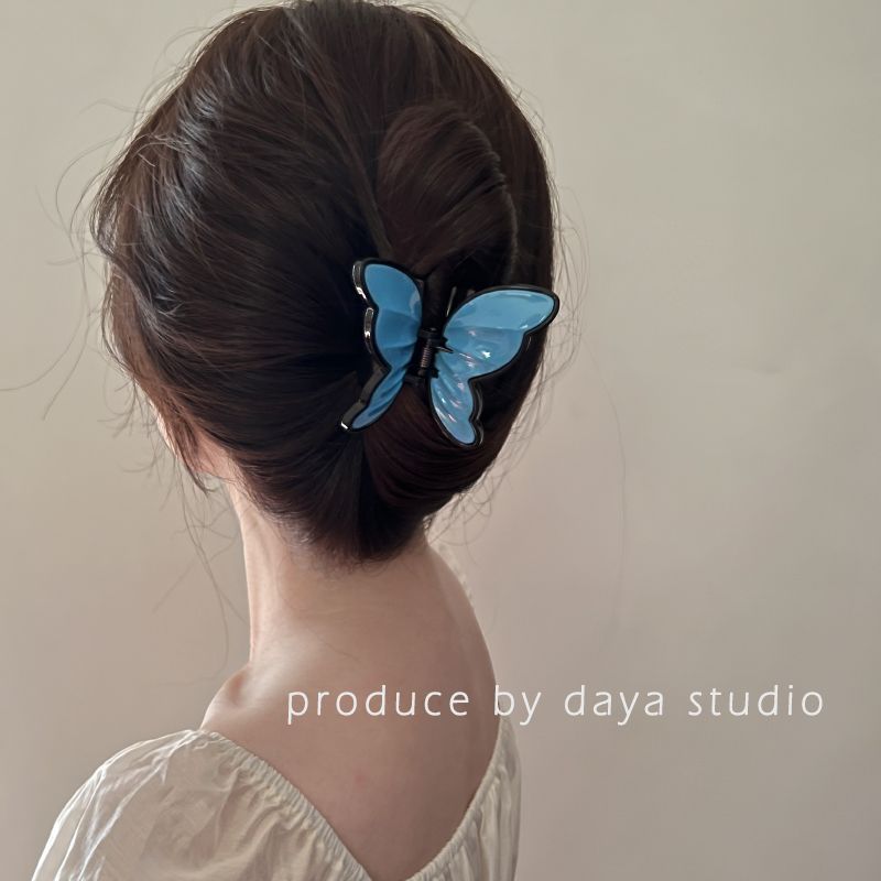 [Over 26,000 sold] Super Immortal Retro French Acrylic Butterfly Claw Clip Sweet and High end, Unique Design, Temperament, Shark Claw Top Clip