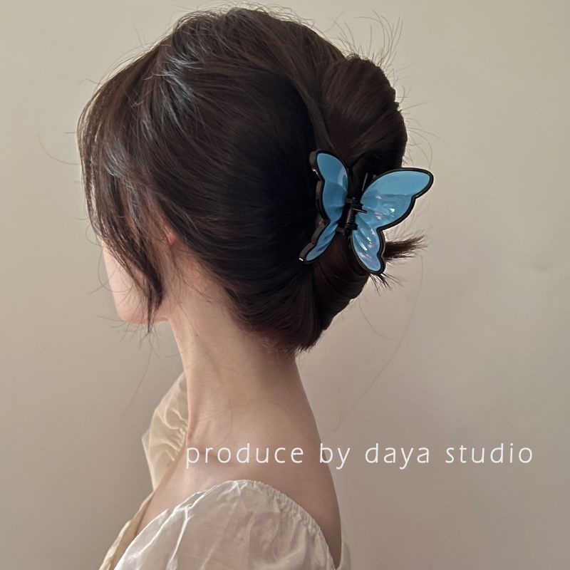 [Over 26,000 sold] Super Immortal Retro French Acrylic Butterfly Claw Clip Sweet and High end, Unique Design, Temperament, Shark Claw Top Clip