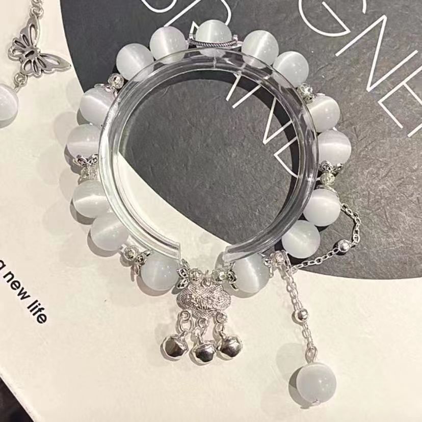 White jade lily of the valley bracelet for girlfriends, nine-piece outfit, light luxury, good looks, versatile, simple niche design, One price Nine pieces!