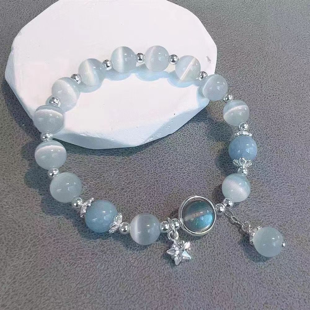 White jade lily of the valley bracelet for girlfriends, nine-piece outfit, light luxury, good looks, versatile, simple niche design, One price Nine pieces!