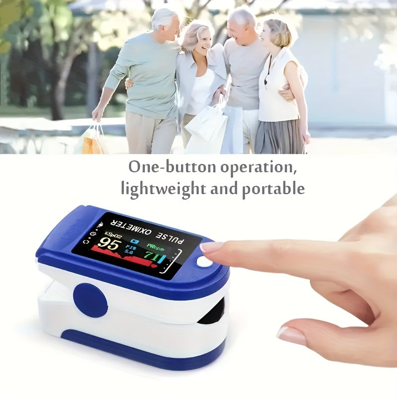 Fingertip Pulse Oximeter, Blood Oxygen Saturation Monitor (SpO2) With Pulse Rate Measurements And Pulse Bar Graph, Portable Digital Reading LED Display, Batteries Not Included